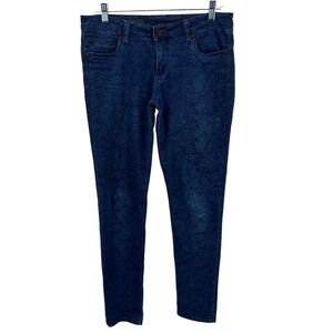 Kut From The Kloth Diana Skinny Jeans Blue Floral Rose Print Denim Womens Sz 6